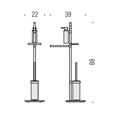 Colombo Planets Стойка 88 см, цвет: хром, артикул B9849.CR