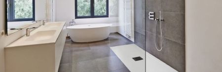 Душевой поддон из искусственного камня Good Door Flow ЛП00108 160x70 Графит, артикул ЛП00108