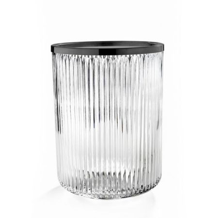 Урна, 3SC, Elegance, без крышки, ширина, мм-200, глубина, мм-200, высота, мм-280, тип установки-напольный, материал-хрусталь, цвет-никель черный матовый, артикул EL65ACRCFM