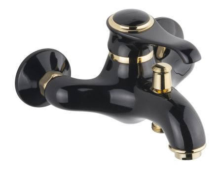 Emmevi Tiffany, однорычажный смеситель для ванны без ручного душа, цвет черный-золото, артикул 6001NO