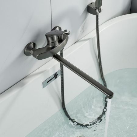 Смеситель для ванны Shevanik S5072T, оружейная сталь