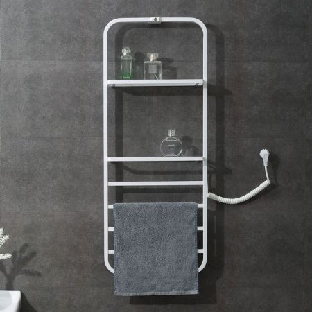 Электрический полотенцесушитель Black&White Universe 400х1010 N-337W с полкой Белый