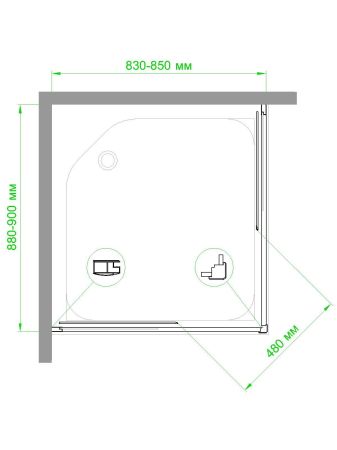 Душевой уголок RB HPD-T 85х90х185 (прозрачное)