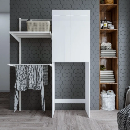 Шкаф над стиральной машинкой Бриклаер Хелена 64 см, белый, артикул 4627125416385