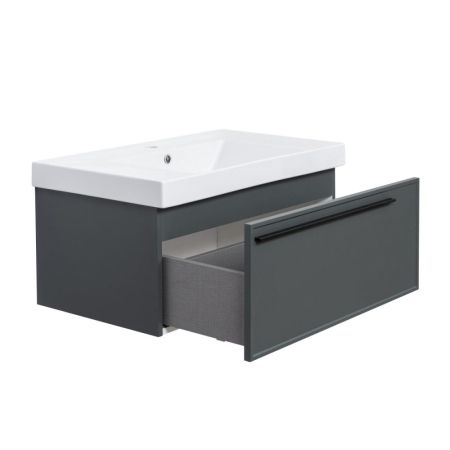 Тумба под раковину подвесная La Fenice Elba FNC-01-ELB-G-80, серо-зеленая, артикул FNC-01-ELB-G-80