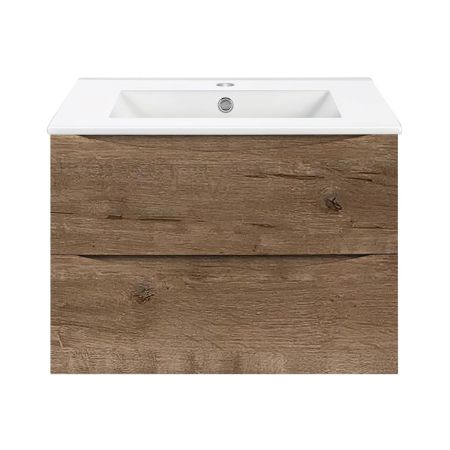 База под керамическую раковину Mia 600 подвесная, 2 выкатных ящика soft close, V.Oak, артикул VMC-2MC600VO