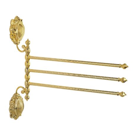 CLEOPATRA Полотенцедержатель тройной поворотный, L35 cм. золото, артикул 16700