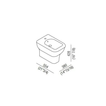 Agape Memory Биде напольное 38x55.4x42.8 см, цвет: темно-серое, артикул ACER0898BZG *1