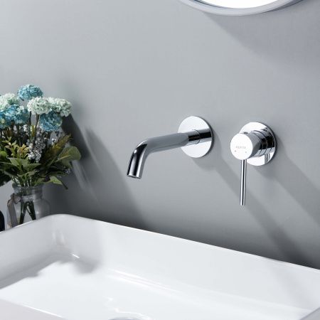 Смеситель для раковины настенный 2 отв. (внешняя и скрытая часть) AQUATEK AQ1313CR ЕВРОПА Смеситель для раковины настенный 2 отв. (внешняя и скрытая часть) AQUATEK AQ1313CR ЕВРОПА