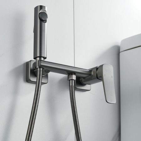 Гигиенический душ со смесителем Raffine F0599T-1, оружейная сталь