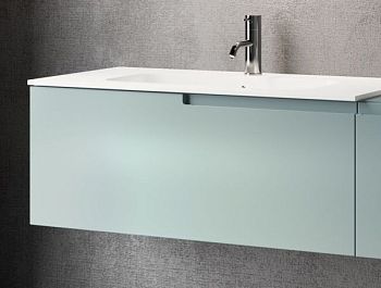 IBC Era, тумба под раковину 90 см левая, со скрытой ручкой в правой части, цвет шалфей матовый