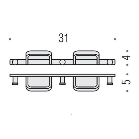 Colombo Time Крючок двойной, цвет: хром, артикул W4237.CR