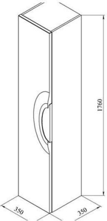 Шкаф-пенал De Aqua Виктория 35 R белый, артикул 00166896