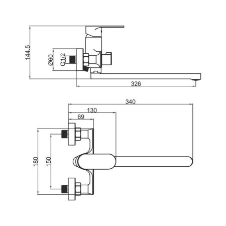 Смеситель для ванны FASHUN A2285-35, золото, артикул A2285-35