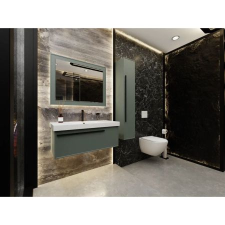 Зеркало с подсветкой La Fenice Cubo Grigio 100х80, серо-зелёное, артикул FNC-02-CUB-G-100-80