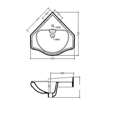 Kerasan Retro Раковина угловая с 1 отв. под смеситель 40х40х56см, цвет: черный