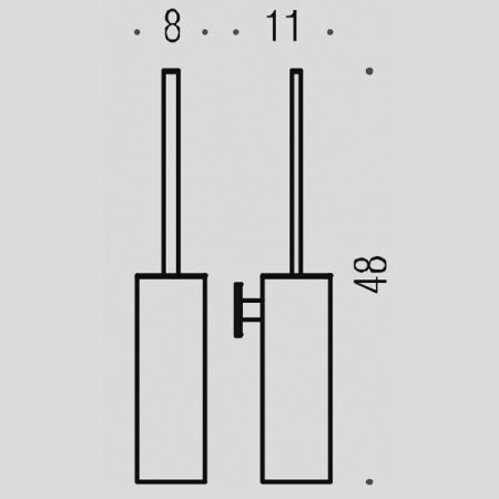 Colombo Look Ерш туалетный, подвесной, пластик, цвет: хром, артикул B1627.CR