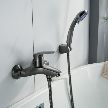 Смеситель для ванны Shevanik S5002T, оружейная сталь, артикул S5002T