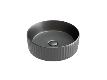 Умывальник чаша накладная круглая (цвет Темный Антрацит Матовый) Элемент (Element) 360x360x115мм