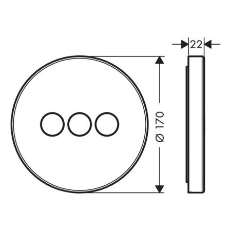 AX ShowerSelect Встраиваемый модуль с 3 запорными клапанами (внешняя часть), цвет: шлифованный никель