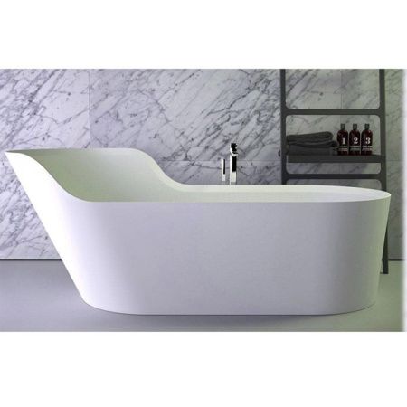 KNIEF Glow Ванна отдельностоящая ассимметричная левая  182х82х70/50см  со сливом, цвет белый матовый