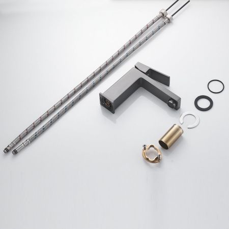 Смеситель для раковины Shevanik S9601T, оружейная сталь, артикул S9601T