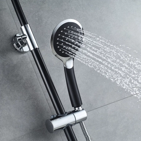 Душевая система Shevanik S9836H, черный/хром