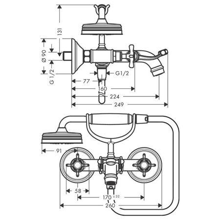 AX Montreux Смеситель для ванны , цвет шлифованный черный хром, артикул 16540340