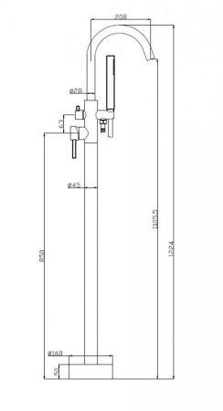 Напольный смеситель BelBagno NOVA NOV-FMT-NERO