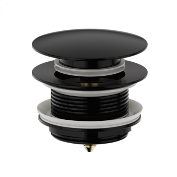 Донный клапан для ванны 1 1/2 WONZON & WOGHAND, Черный матовый (WW-SS105-MB)