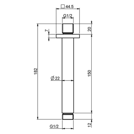 FIMA|Carlo Frattini Wellness Держатель верхнего душа 150 мм., потолочный монтаж, цвет хром, артикул F2585CR