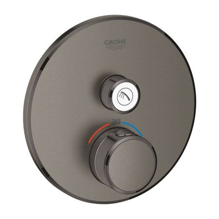 Термостат GROHE Grohtherm SmartControl для встраиваемого монтажа на 1 выход, внешняя часть, темный графит матовый (29118AL0) Термостат GROHE Grohtherm SmartControl для встраиваемого монтажа на 1 выход, внешняя часть, темный графит матовый (29118AL0)
