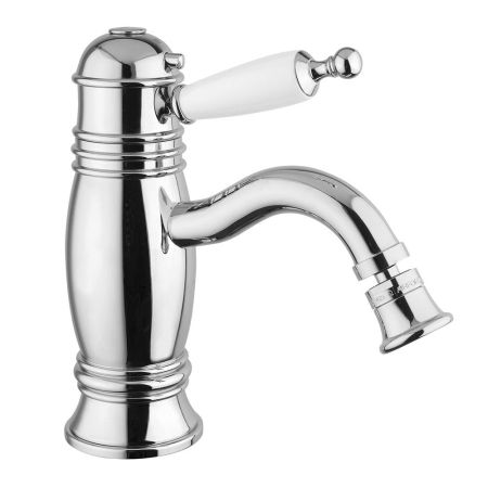 OXFORD Смеситель для биде моноком. термостат., ручка (сверху) белая, хром, артикул 19123