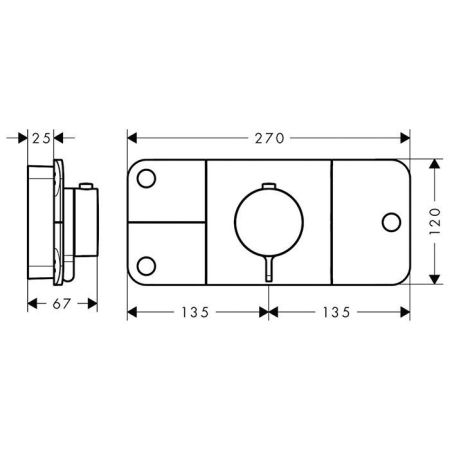AX One Термостат для 3 потребителей, СМ, матовый черный, артикул 45713670