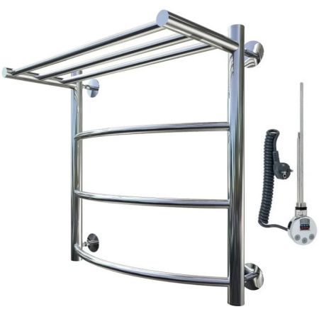 Электрический полотенцесушитель Тругор Приоритет 1 элТЭН 60x60 с полкой Хром