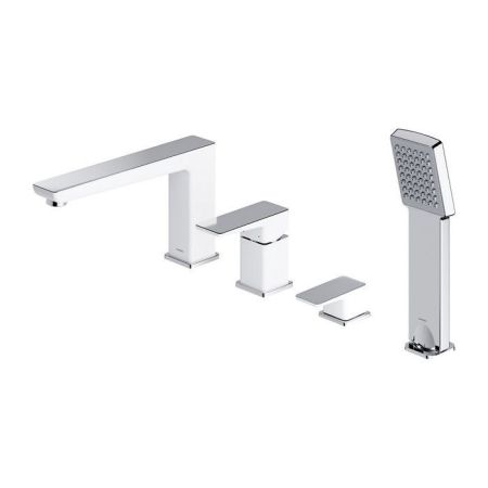 Смеситель на борт ванны OMNIRES PARMA PM7432CRB (хром/белый), артикул PM7432CRB