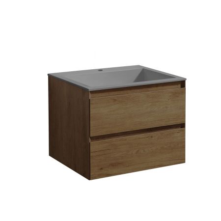 База под раковину Luka 600 подвесная, 2 выкатных ящика soft-close, T.Oak, артикул VMC-2L600TO