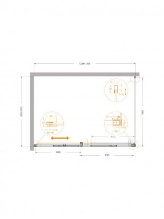 Душевой уголок CEZARES PLANE-AH-1 арт. PLANE-AH-1-140/100-C-CR, артикул PLANE-AH-1-140/100-C-CR