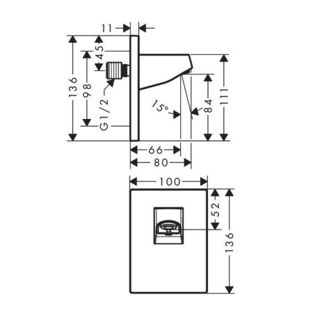 AX  Pulsify Держатель верхнего душа 105, цвет белый матовый, артикул 24139700