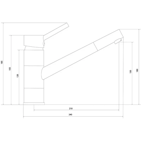 Смеситель для кухни с выдвижным изливом Славен СЛ-ОД-Д23, хром