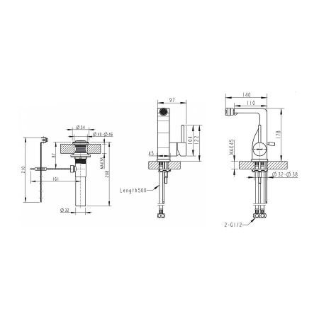 Смеситель для биде Bravat Arc F36061K-ENG, черный