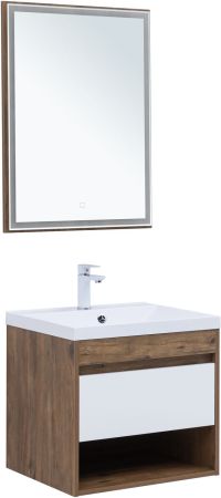 Тумба под раковину Aquanet Тренд 60 дуб рустикальный/белый сатин