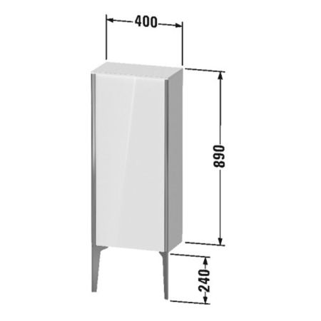 Duravit XViu Ножки 240x25x10мм, алюминивые, в комплекте : 2шт., цвет: чёрный матовый, артикул XV971500000