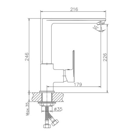 Смеситель для кухни Haiba HB70505-8, белый
