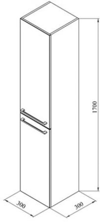 Шкаф-пенал De Aqua Токката 30 бежевый, с бельевой корзиной, левый