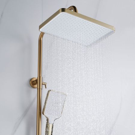 Душевая система Shevanik S4436G, золотой сатин