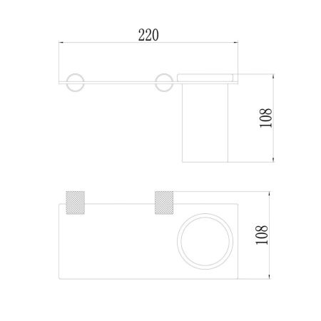 Стакан для ванной комнаты Savol S-002158HB, черный/золото, артикул S-002158HB