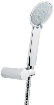 Emmevi, набор ручного душа 139: круглая лейка из ABS, шланг 150 см из латуни и держатель лейки из ABS, цвет хром
