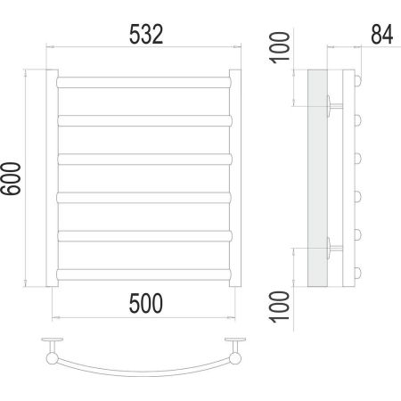 Полотенцесушитель водяной Terminus Атланта+ П6 50х60, артикул 4670078529985