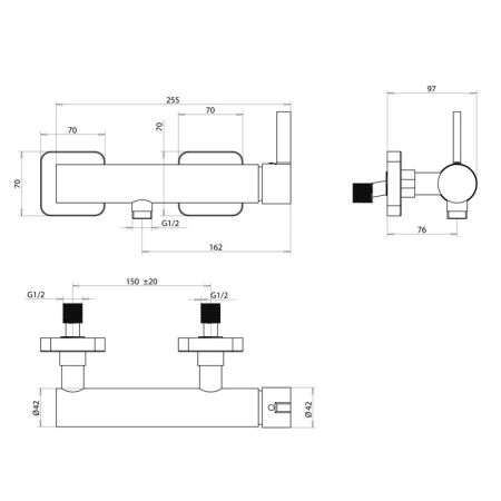 Bongio Tmix15 Смеситель для душа, цвет хром, артикул 08523CRPR